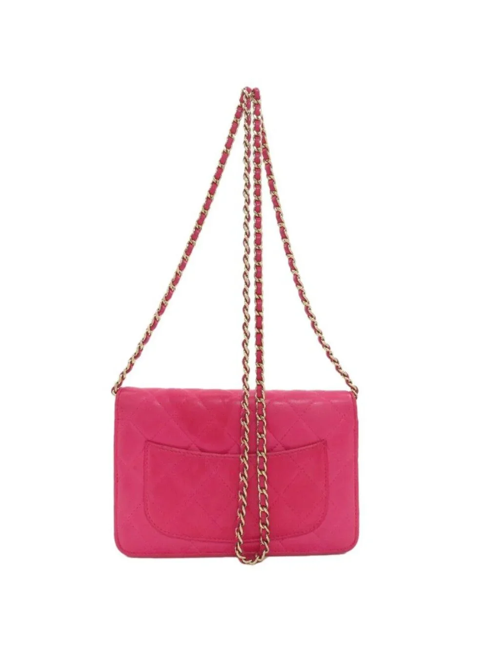 Chanel Chain Wallet Quilted Gold Shoulder Bag Lambskin